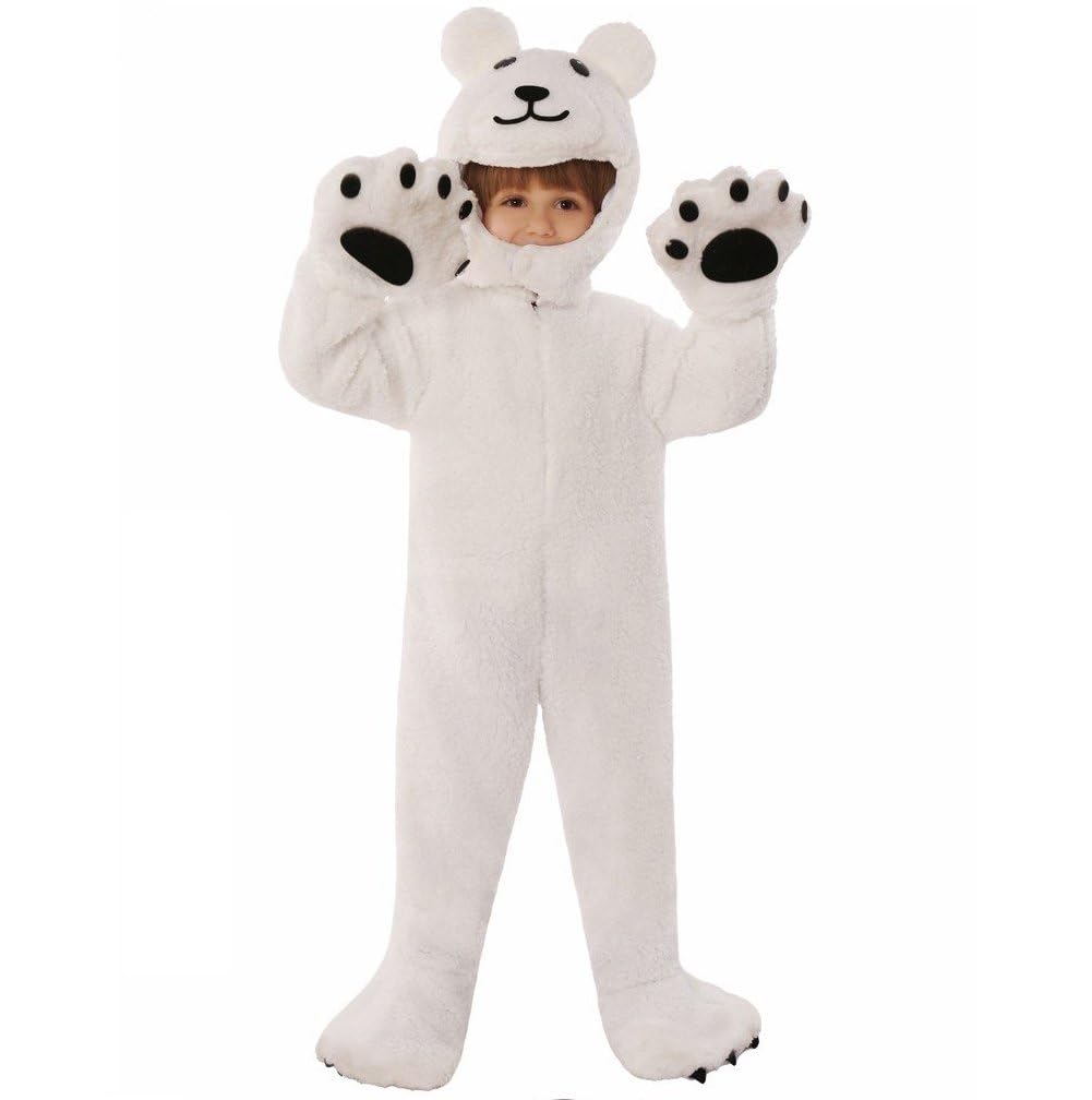 Sanfly White Bear Costume Funny Animal Costume Role Play Jumpsuit Kindergarten Performance Accessory for Boys Girls Cosplay