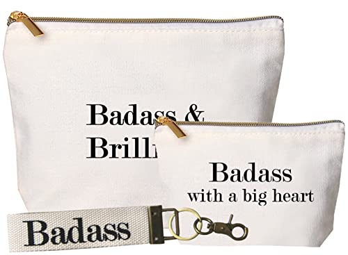 Jules Natural Canvas Makeup Bag With Zipper Closure Badass & Brilliant #TOP5
