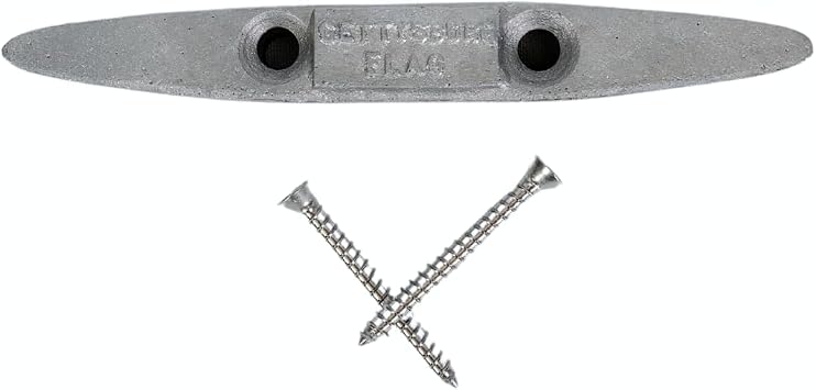 Gettysburg Flag Works 6 Silver Standard Duty Cast Aluminum Flagpole Cleat for Inground Outdoor Flagpoles, Made in USA