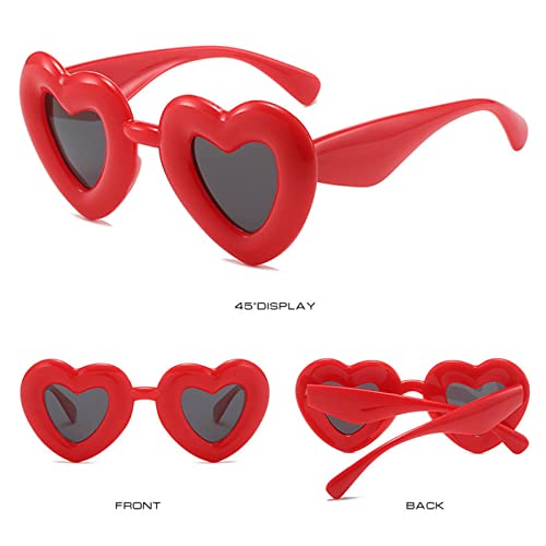 willochra Heart Shaped Sunglasses Vintage Cat Eye Fashion Party Love Eyeglasses for Women UV4002