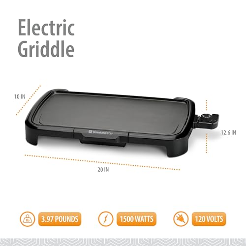 Toastmaster TM-203GR 10x20 Griddle, Black - Thumbnail 2