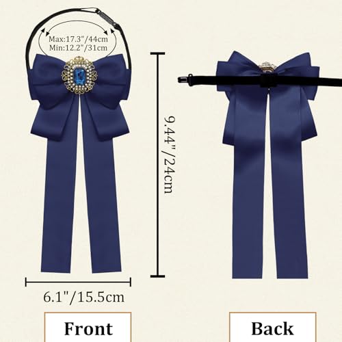 Image of Womens Bow Tie Adjustable Rhinestone Bowtie for Women Ladies Girls Pre-tied Womens Tie for Shirt Suit Uniform