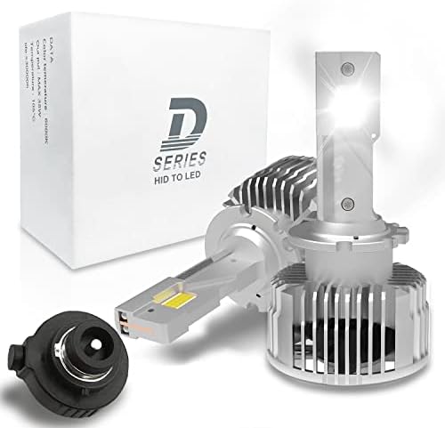 D2S LED Headlight Bulbs, Plug and Play LED Conversion Kit, 12000LM Super Bright LED Bulbs, 90W 6000K Xenon White, Replacement OEM D2S D4S Xenon Bulbs, Pack of 2