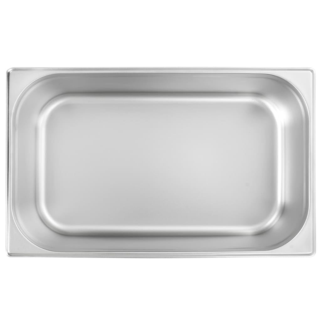 2 recipientes para gastronomía, 2 unidades, GN 1/1, 200 mm, acero inoxidable, 530 x 325 mm, apilables, para gastronomía, cocina, buffet, catering, mostrador caliente