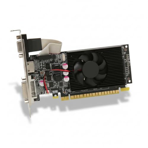 Tarjeta de video GT210 con ventilador silencioso de 589MHz y triple puerto