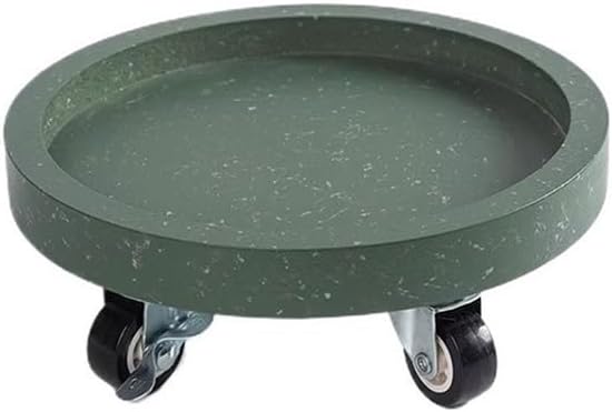 Flower Tray, Plant Saucer with 5 Wheels, Movable Round Flower Pot Pallet Drip Tray,Planter Trays(Green,X-Large)