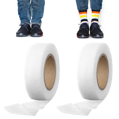 Clydewy 48m Wonder Web Hemming Tape 2 Pack 2cm 24m Invisible No Sew Iron On Tape Adhesive Fabric Fusing Hemming Strip Extra Strong Hem Mending Tape for Curtains Trousers Dresses Jeans Pants Clothes