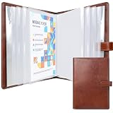 NEWYES Porte Documents A4 Similicuir avec 30 Pochettes – Portfolio/Organisateur de Documents/Dossier de Présentation – Cadeau Homme/Femme, Idéal pour Bureau et Voyage d’Affaires (Marron)