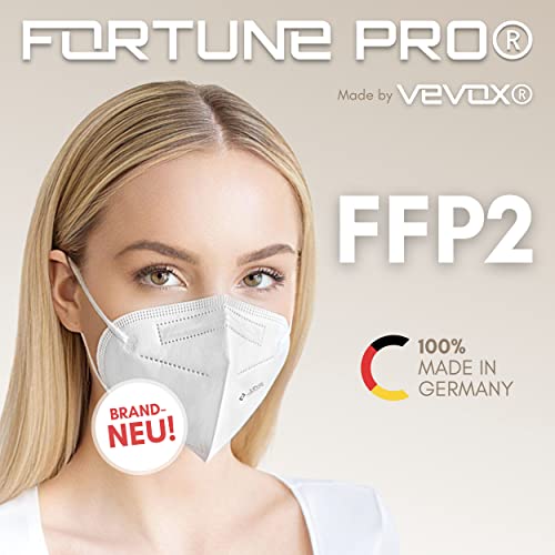 VEVOX® FFP2 Masken CE zertifiziert aus Deutschland - 10, 20, 50 Stk. - Farbe wählbar - 100% MADE IN GERMANY - Mundschutz FFP2 Maske Weiß - CE geprüft nach EN149:2001+A1:2009 - à 5 Stk. verpackt - Image 3