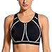 SYROKAN Women's High Impact Full Coverage Wire Free Molded Cup Sports Bra Black 34C
