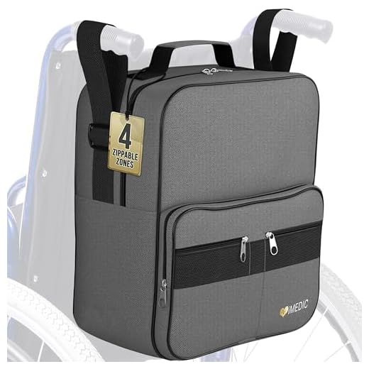 DIY Doctor Rollstuhltasche – Befestigt an den Griffen um nützlichen und praktischen Stauraum zu bieten (Grau)