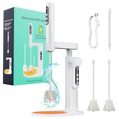 Electric Resin Mixer with Lifting Stand, 5-Speed & Reverse Function, USB Rechargeable Stirrer for