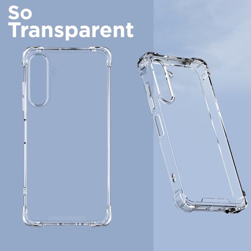 Image of Amazon Basics Back Cover for Samsung Galaxy A15 5G PC + TPU Clear Transparent Raised Edges Shockproof Protective Phone Bumper Case(Transparent)