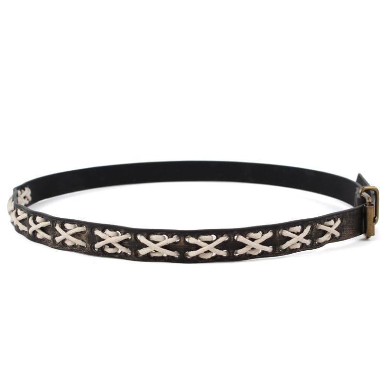 GRNUS Western Hat Band for Men, PU Leather Cowboy Hat Band for Women, Hat Band for Fedora Panama Hat (US, Alpha, One Size, White)