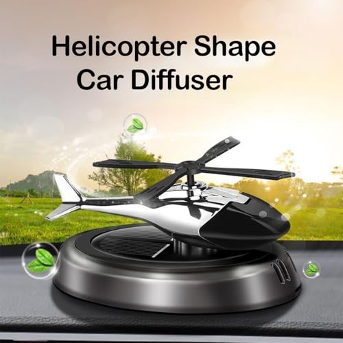 Image of DETACHI Solar Dashboard Helicopter Fragrance Diffuser, Rotating Alloy Helicopter Ornament for Car, Office, Home Decor (Random Color),Pod