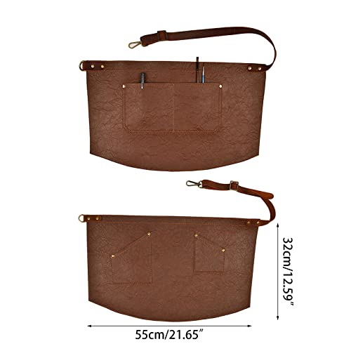 Tablier de cuisine en cuir synthétique premium avec sangle ajustable et finitions soignées - 3