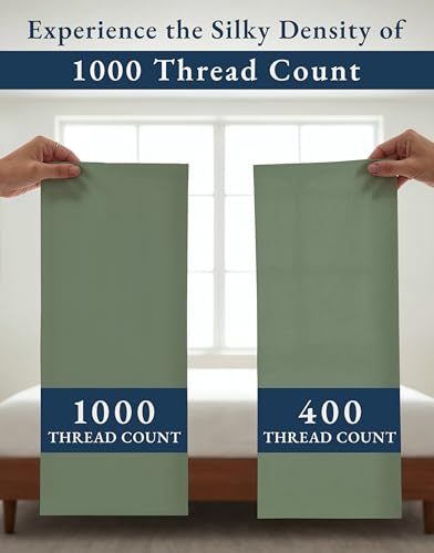Image of LANE LINEN Twin Bed in A Bag Set with Sheets Sateen Weave - Iceberg Green