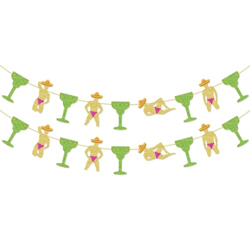 Margarita Bachelorette Party Garland Banner for Margs & Matrimony Fiesta Decorations