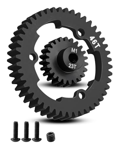 M1.0 46T 23T Main Spur Gear ＆ Pinion Gear Fit for Traxxas Maxx X-Maxx XRT
