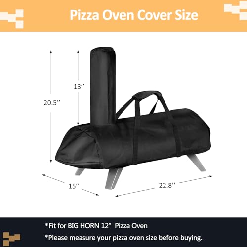 tonhui Pizza Oven Cover for Big Horn 12” Pizza Oven, Outdoor Portable Oven Cover Heavy Duty Waterproof Oxford Fabric Weather Resistant, Pizza Oven Accessories