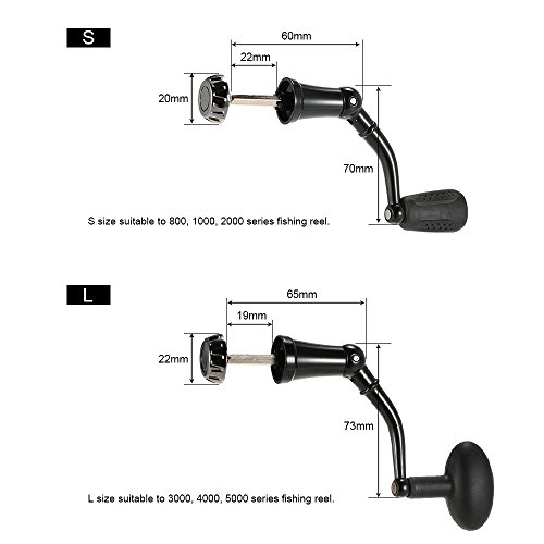 Cabo de molinete de pesca, Andoer Manopla rotativa em liga de alumínio, alça elétrica dobrável para