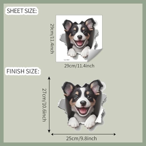 Vinilo decorativo 3D Cute Corgi Puppy Achang miniatura 2