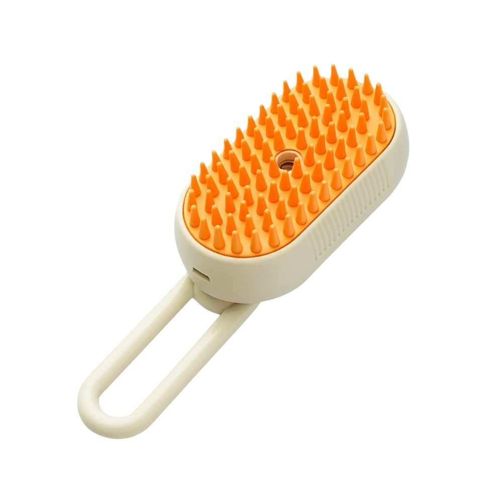 Escova Pet Elétrica para Limpeza e Massagem com Pulverizador 3 em 1 – Cerdas Macias em