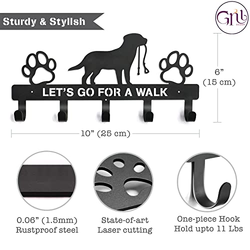 Gnl Dog Leash Holder For Wall - Leash Holder Wall Mount Lets Go For A Walk - Key Holder For Wall Decorative - Key Rack Gift For Dog Lovers - Dog Leash Hooks For Wall - Dog Mom Gifts For Women #TOP1