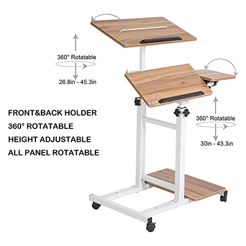 image for SDADI 3-in-1 Overbed Table with Monitor Mount & PC Shelf, Mobile Works