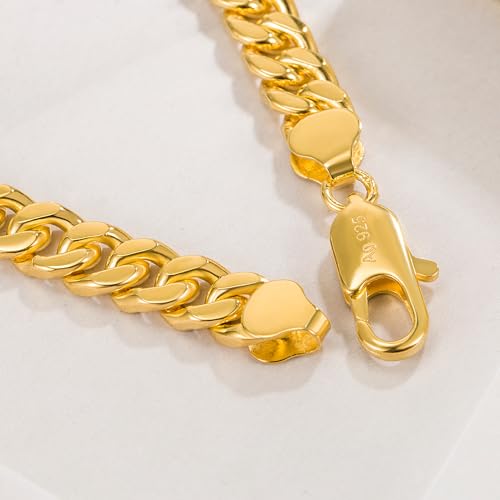 Dankadi Italian Men 925 Sterling Silver Bracelet 8-10-12MM Solid Miami Cuban Link Curb Chain 7" 7.5" 8" 8.5" 9" 9.5" 10" Bangle Man Jewelry Gift (Gold 8MM Smooth, 8 inch) by Dankadi - Used condition - Image 4