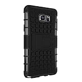 Lookatool For Samsung Galaxy NOTE 5 Shockproof Armor Full Body Protective Case with Kickstand Case Cover Skin (Black)