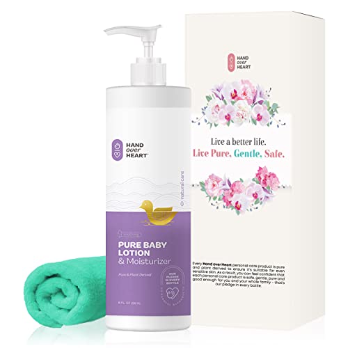 Hand over Heart Plant Derived Baby Lotion and Moisturizer - Hypoallergenic Skin Care - Contains Soothing Ingredients, Nourishes, Moisturizes & Protects, Specially Formulated for Baby's Sensitive Skin