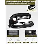 Clip and Go Strap for Phone with Wallet Crossbody Phone Lanyard Adjustable and Detachable RFID Wristlet Wallet with ID Window and Zipper, Black - Image 5
