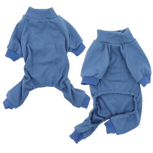 HuaLiSiJi Hundepyjama Kleine Hunde Schlafanzug,Elastisch und Bequem Weich und Warm Einfach an und Auszuziehen für Kleine und Mittelgroße Hunde Geeignet (Haze Blue, 3XL)