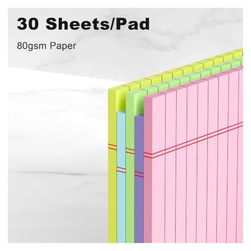Blocs-notes colorés avec perforation supérieure lot de 4 lignés - 3