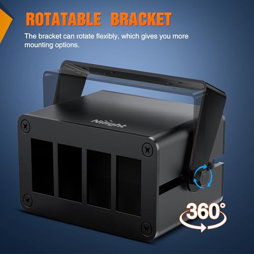 Image of Nilight 4 Gang Rocker Switch Box Detachable Housing 4 Holes Aluminum Panel | Rotatable Mount Bracket DIY Installation Housing with Rocker Switches Voltmeter USB Socket for Boats Cars RVs Trucks 12V 24V