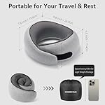 WANDER PLUS® Travel Pillow, 100% Pure Memory Foam Travel Neck Pillow Airplane Neck Support Ergonomic Design Best for Sleeping Plane Car Train Office Flight for Adults Grey - Image 2
