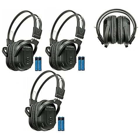 RP Accessories IR-601B Infrared Wireless Headphones, 2-Channel Folding Universal Rear Entertainment System IR Headphone for Car TV and DVD Player Audio, Set of 3 Cover