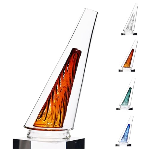 Colored Crystal Vase for Flowers Home Glass Decorations Mini Glass Vase Desk Ornament (Brown Thread)