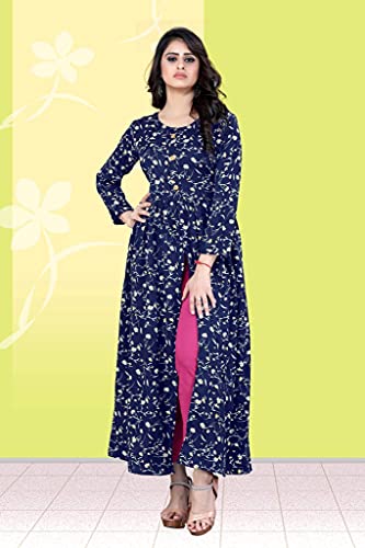 Image of H.E HAMZA ENTERPRISER Printed Crepe Material Brown Western Dress For Women