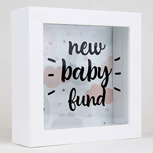 Lawrence Frames New Baby Fund Shadow Box, 8X8, White #TOP3