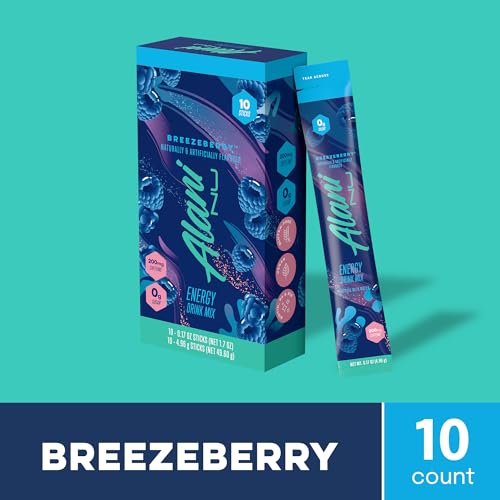 Image of Alani Nu BREEZEBERRY, Energy Sticks Drink Powder, 200mg Caffeine, Pre Workout Performance with Antioxidants, On-The-Go Drink Mix, Biotin, B Vitamins, Zero Sugar, 5 Calories, 10 Pack