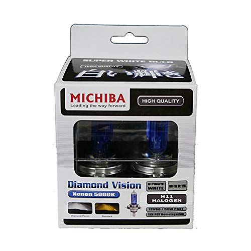 Michiba H11 Diamond Vision Super White 12V Headlight Bulb (4200K, 55W)