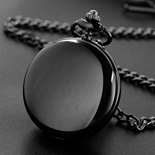 Image of Smooth Pocket Watch Alloy Steel Quartz Roman /Arabic Numerals with 37cm Chain for Father's Day Xmas Best Gifts