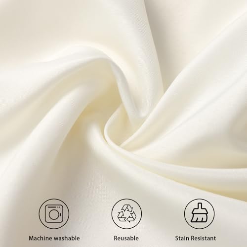 Fixwal 6 Pack Ivory 120 Inch Round Tablecloths, Reusable Heavy Duty Washable Polyester Table Covers, Stain and Wrinkle Resistant for Wedding, Bridal Shower, Boho Party, Outdoor, Picnic by Fixwal - Image 4