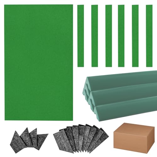 Pool Table Felt Replacement Kit for 8ft Pool Table with Cloth Strips, K66 Rubber Bumpers (6PCS) and Pool Tables Cushion Facings Combo for Home Bars Clubs Indoor Sports Game Billiard Cloth, Green
