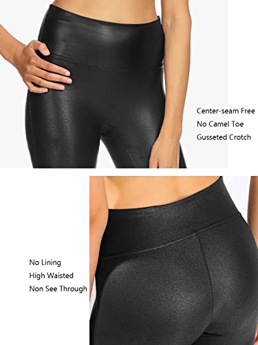 Bvtoewy Stretch Faux Leather Leggings High Waisted Pleather Pants For Women Tummy Control(Leather Blk,M) #TOP1