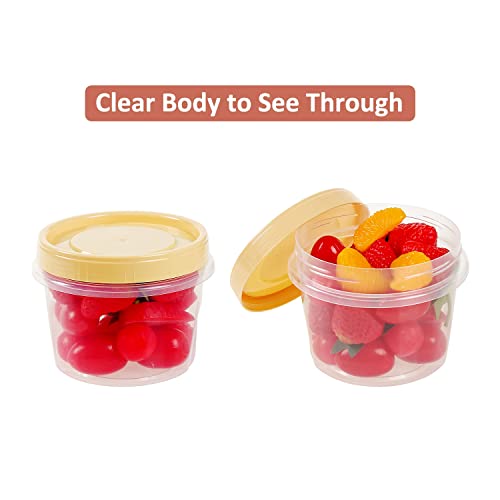 Twist Top Deli Containers 16 Oz, 15 Pack Screw Top Containers For Food Storage With Twist Lock Seal Lid, Stackable Reusable Round Twist Cap Plastic Container For Food Soup, Yellow/Green/Red Ocher #TOP2