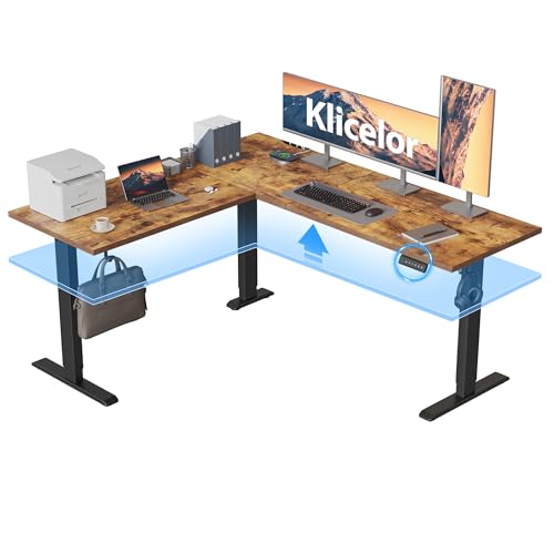 Klicelor L-Shaped Adjustable Standing Desk with Memory