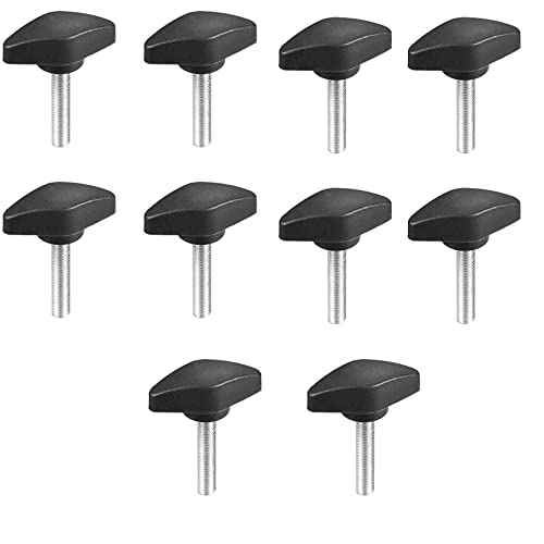 TA-VIGOR 10Pcs Handle Knobs Clamping T-Shape, Handle Gripandles Screw Knob M6 x 30mm for Machine Tools, Black Or White, M6 x 30mm-10pcs